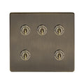Soho Lighting Charterhouse Collection 5 Gang Toggle Light Switch 20A 2 Way