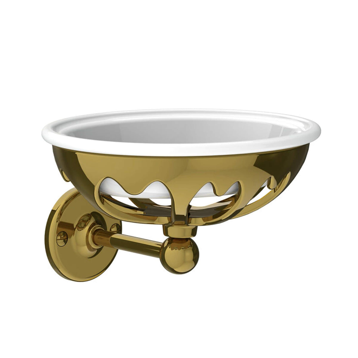 Lefroy Brooks Classic Cast Brass Soap Holder with Bone China Dish LB4505