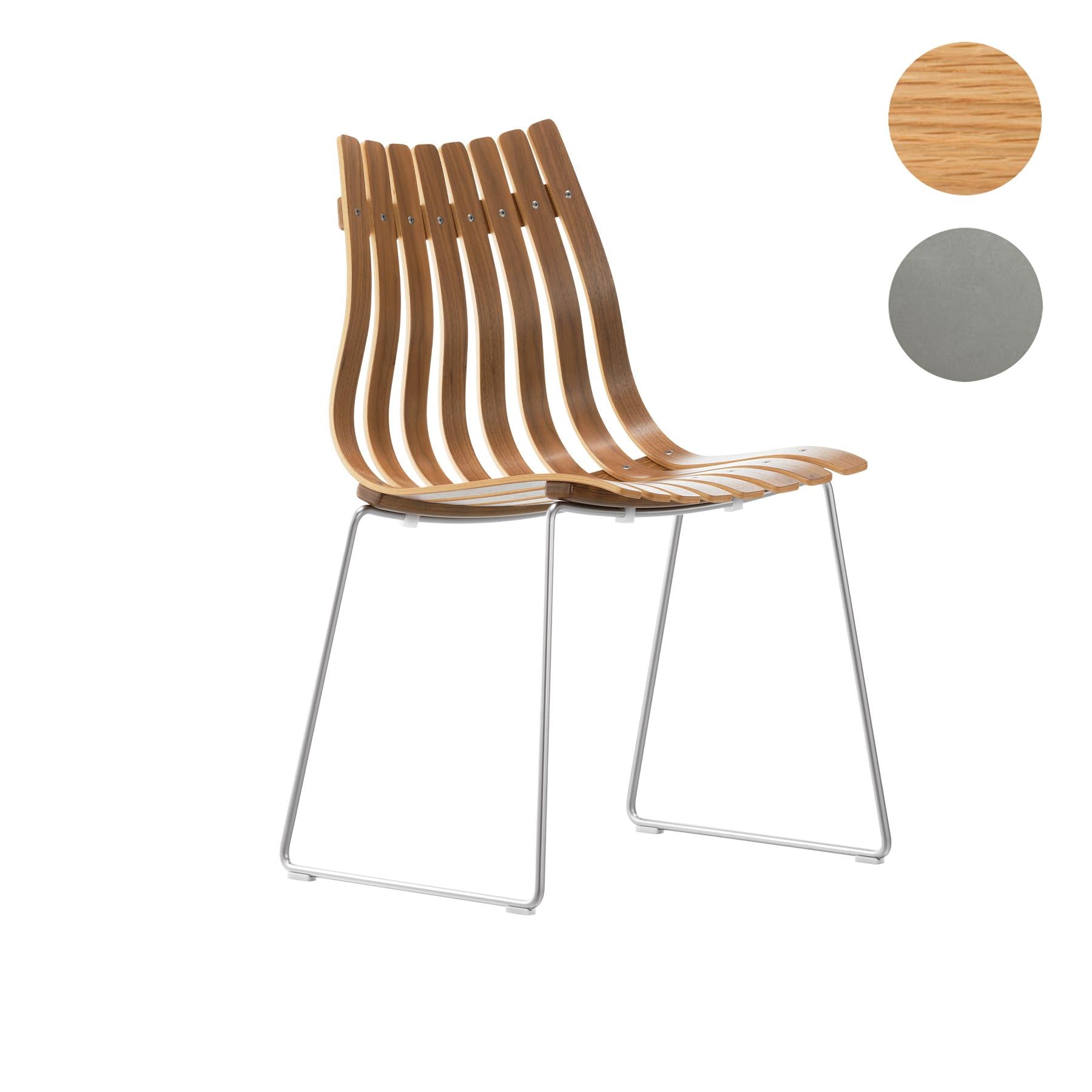 B-Stock Fjordfiesta Scandia Junior Chair - Oak, Satin Chrome Base