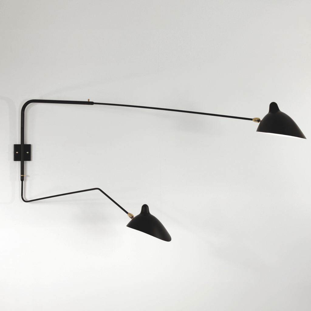 Serge Mouille Applique Pivotants 2 Rotating Arms Wall Lamp