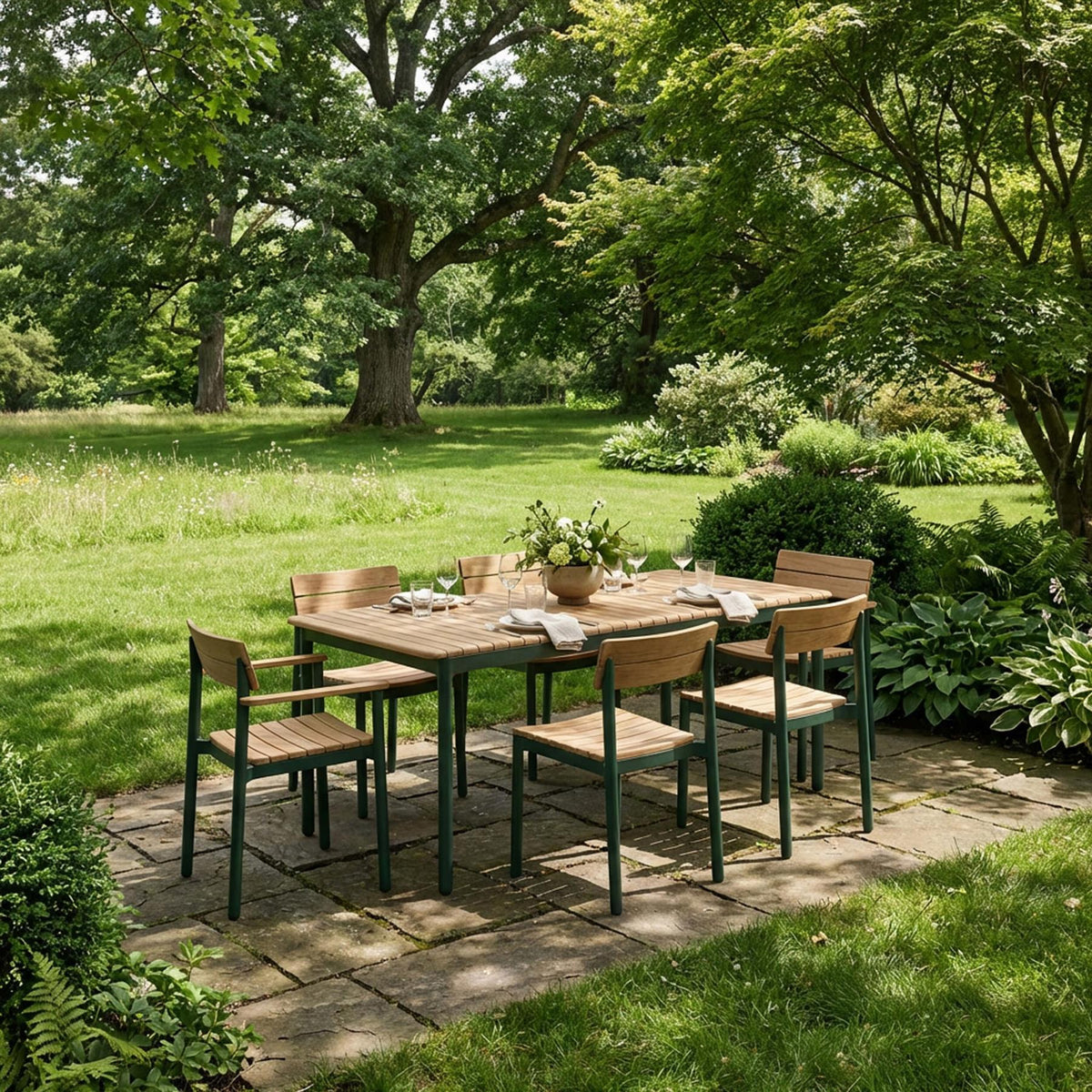 Fritz Hansen Pelagus Garden Dining Set - Large - Curated by Holloways of Ludlow