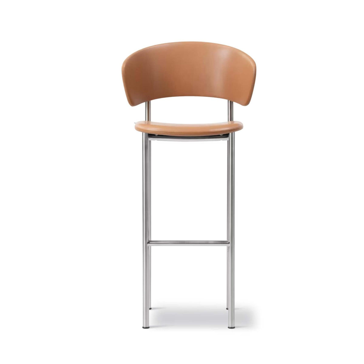 Fredericia Plan Arm Bar Stool with Metal Legs, Fully Upholstered