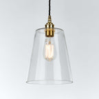 Old School Electric Tapered Blown Pendant Light