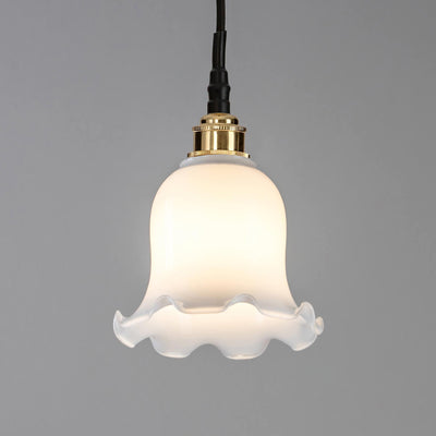 Old School Electric - Bathroom Version : Tulip Opal Glass Pendant Light