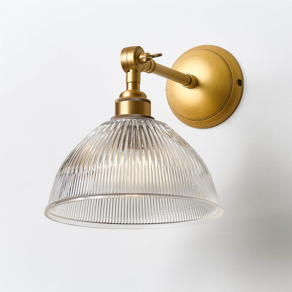 Old School Electric Prismatic Dome Wall Light : Adjustable Arm