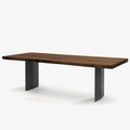 Outlet Riva 1920 plank natura table walnut split leg 220cm straight sides