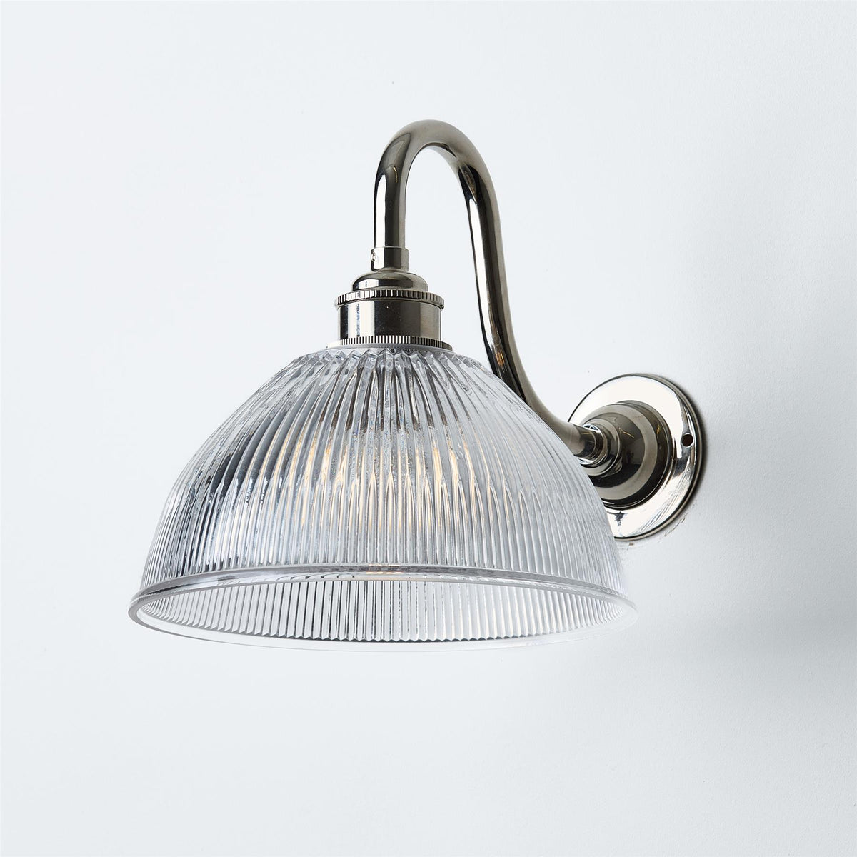Old School Electric Prismatic Dome Wall Light : Swan Arm