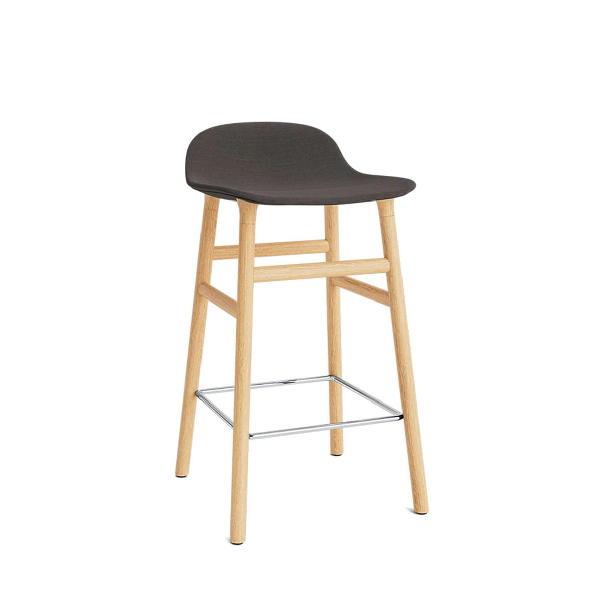 Normann Copenhagen Form Barstool, Upholstered with Wood Legs