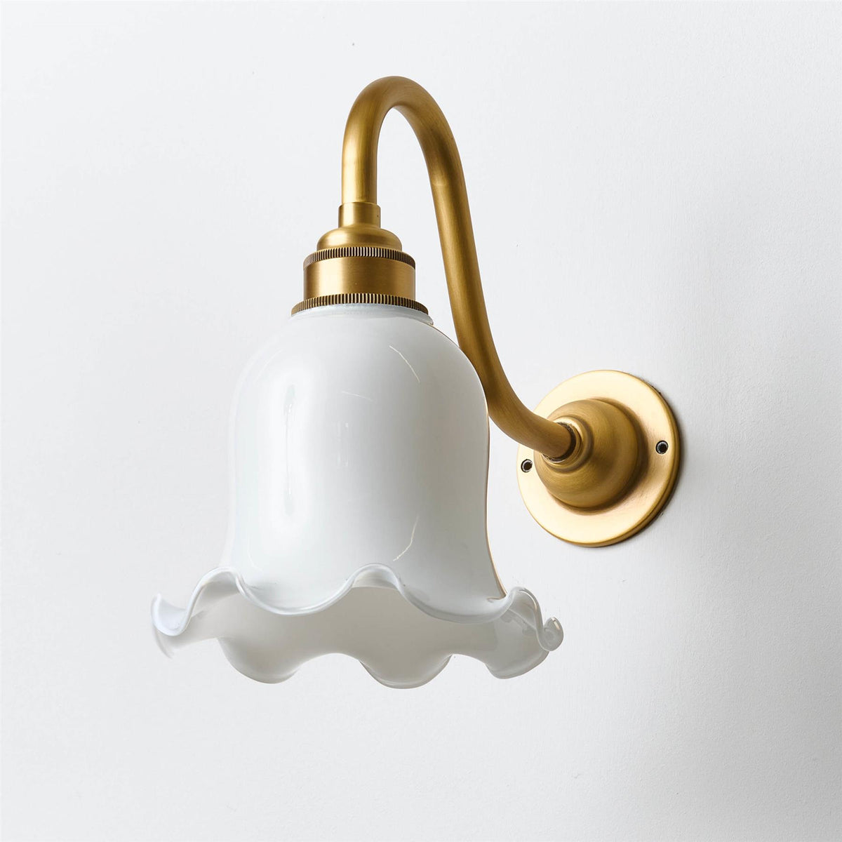 Old School Electric Tulip Wall Light : Swan Arm : Bathroom Version