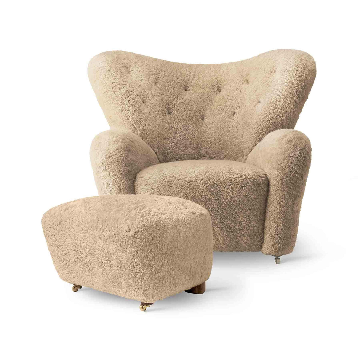 Audo Copenhagen Tired Man Sheepskin Lounge Chair with Ottoman