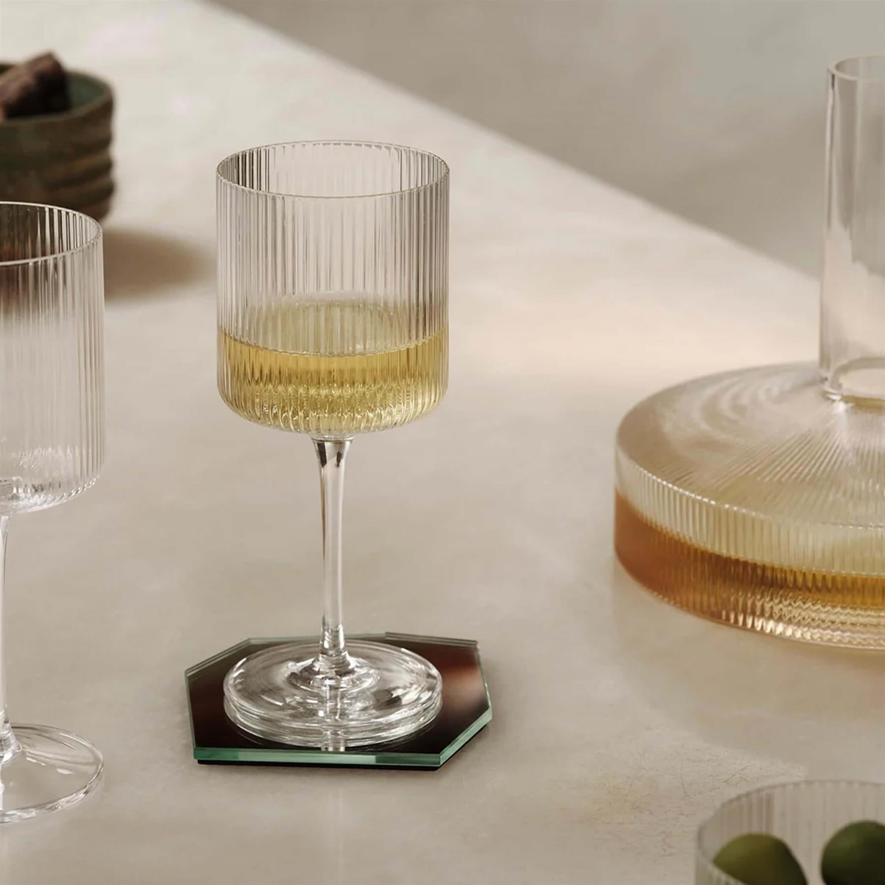 Ferm Living Ripple White Wine Glasses - Set of 2
