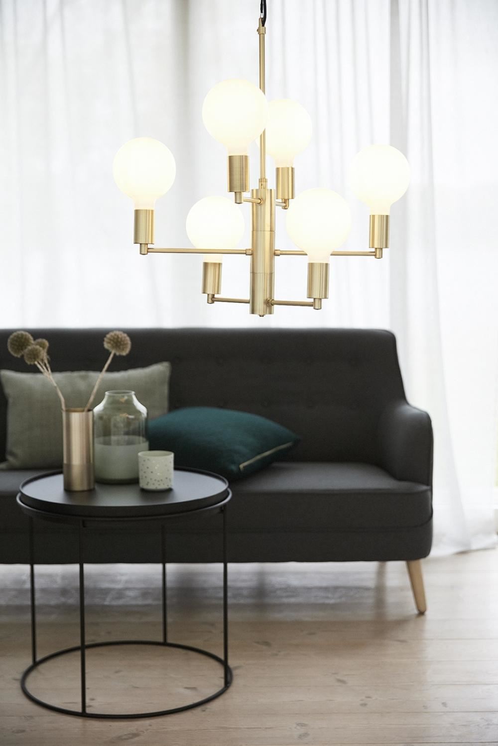Outlet Hubsch Multi Bulb Brass Chandelier