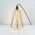 Outlet Diamond cage table lamp - Large 5, Gold with black cable