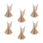 Lovi Wooden Angels Decoration - Height : 6.5cm, Set of 6