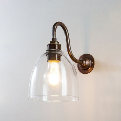 Old School Electric Bell Shade Swan Arm Wall Light
