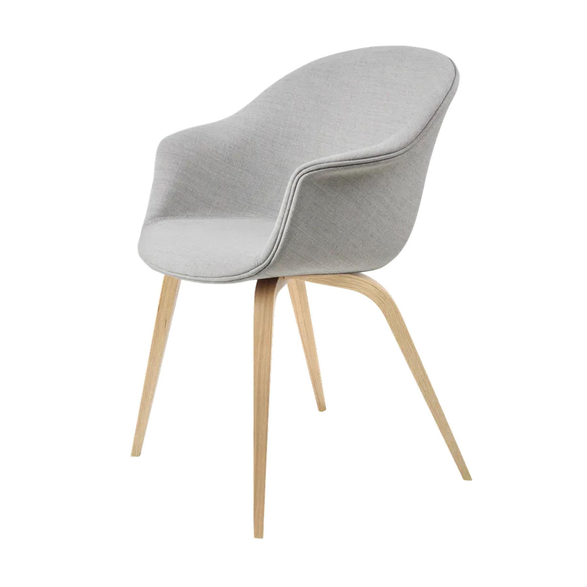 GUBI Bat Dining Chair, Fully Upholstered and Wood Base