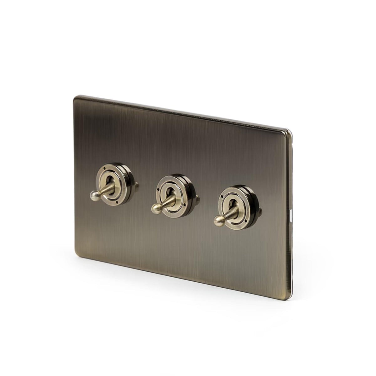 Soho Lighting Charterhouse Collection 3 Gang 2 Way Toggle Switch Antique Brass