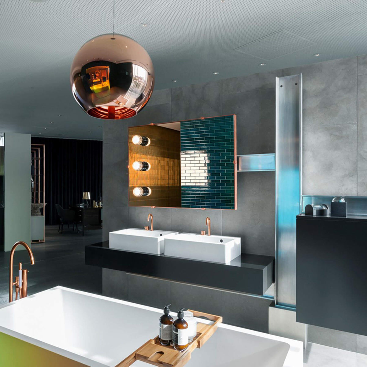 Tom Dixon Copper Round LED Pendant Light