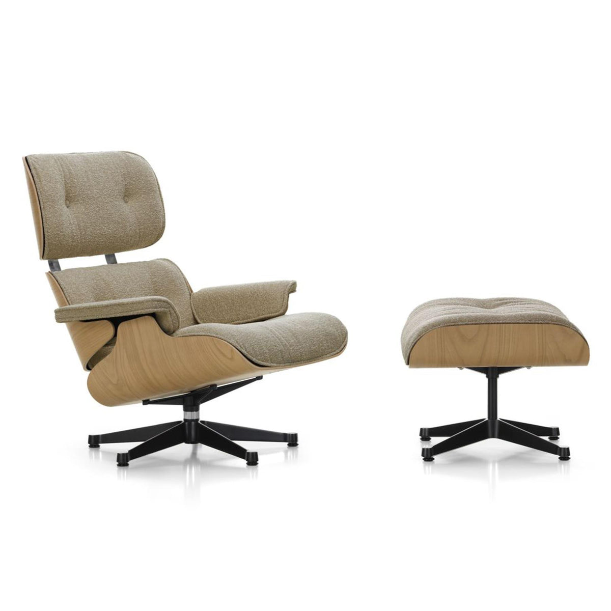 Vitra Eames Contemporary Lounge Chair and Footstool in Chestnut