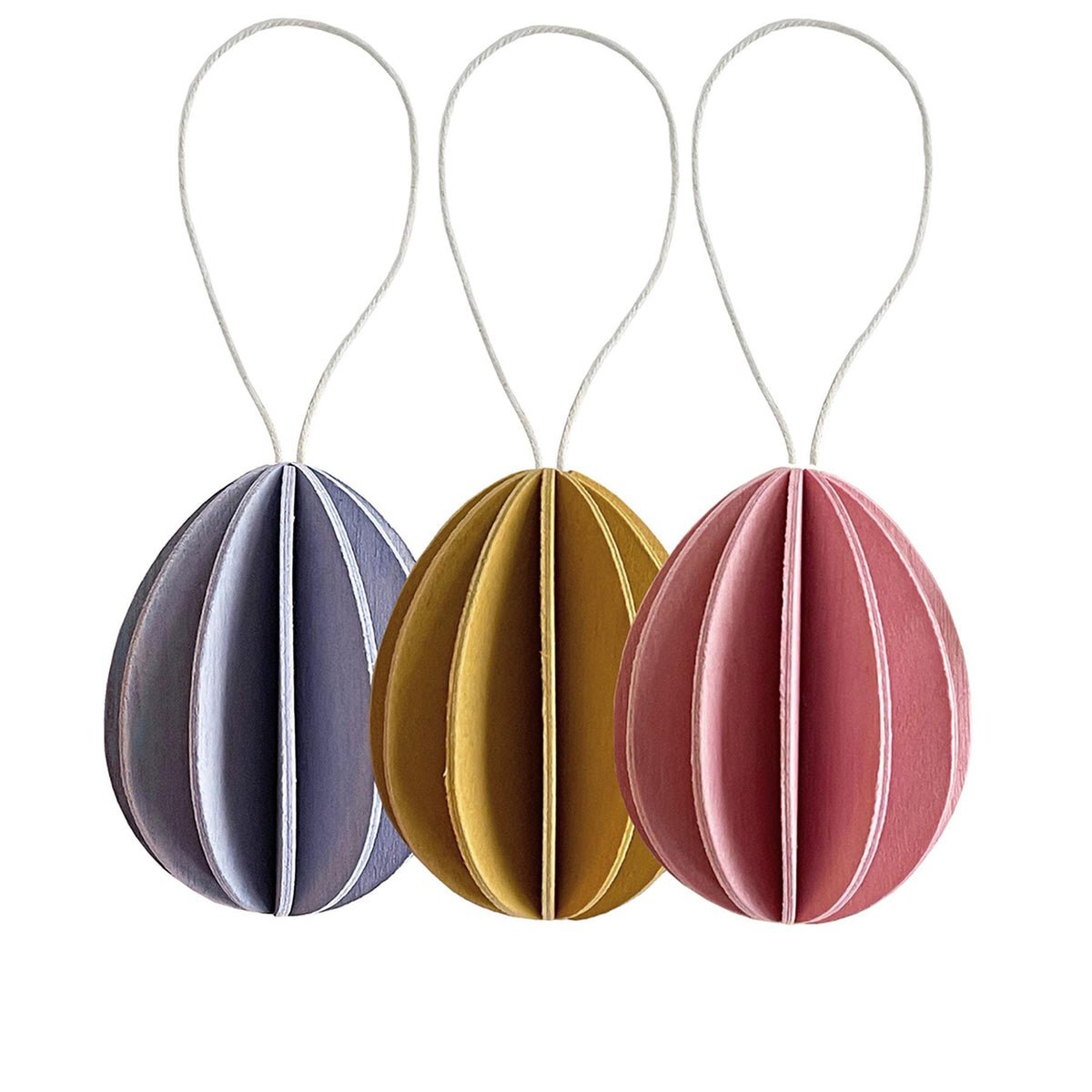 Lovi Wooden Eggs Decoration - Height : 7cm, Set of 3