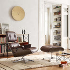 Vitra Eames Contemporary Lounge Chair and Footstool in Dark Walnut