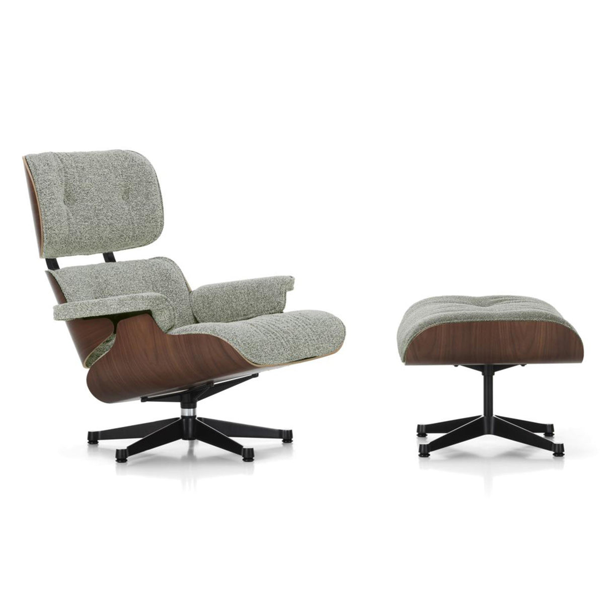 Vitra Eames Contemporary Lounge Chair and Footstool in Dark Walnut