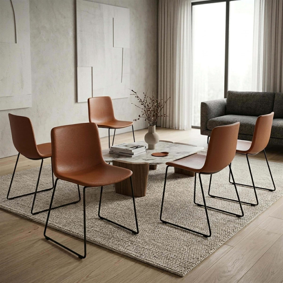 Fredericia Pato Sledge Chair, Fully Upholstered