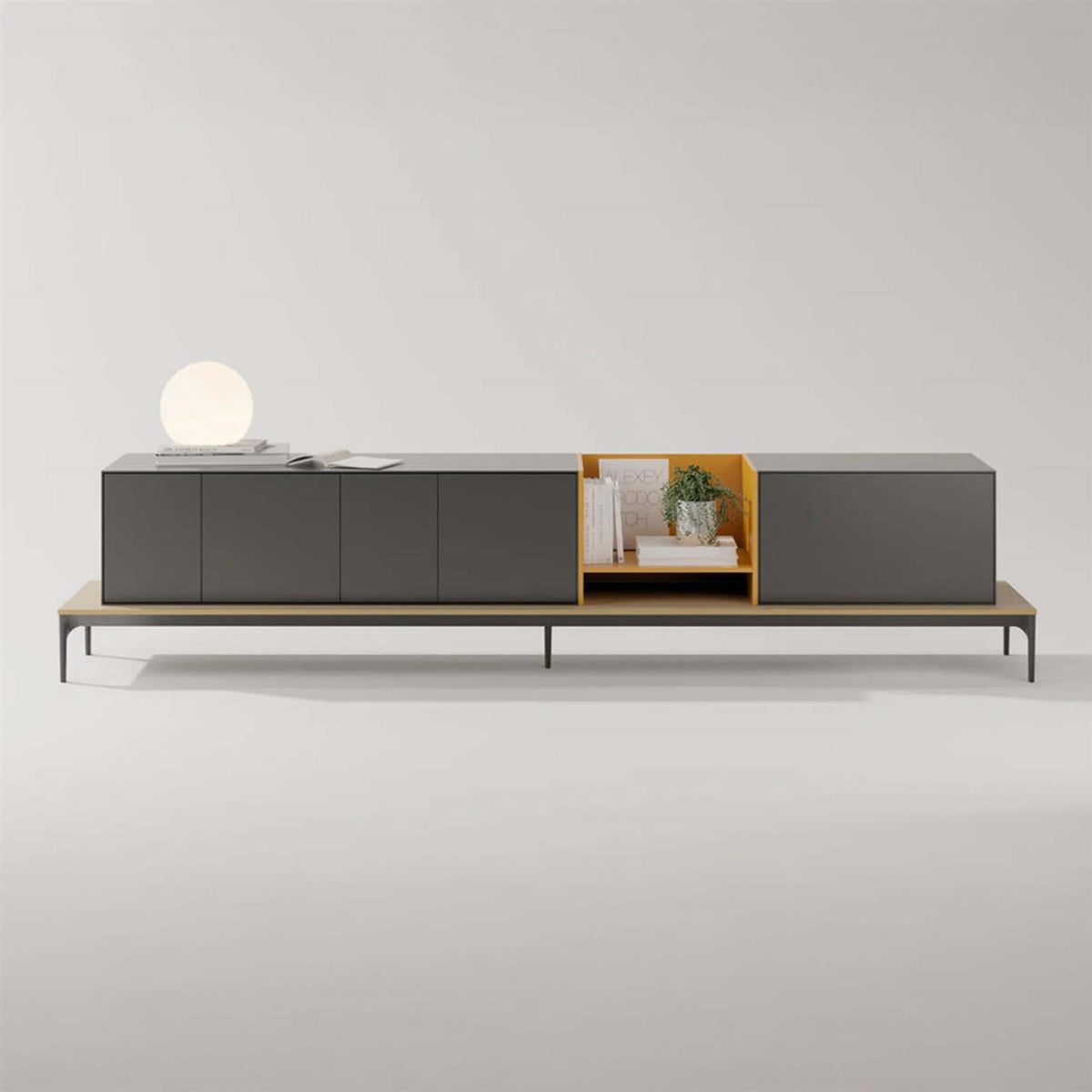 Treku Lauki Sideboard with Base - Natural Oak, Graphite & Ochre