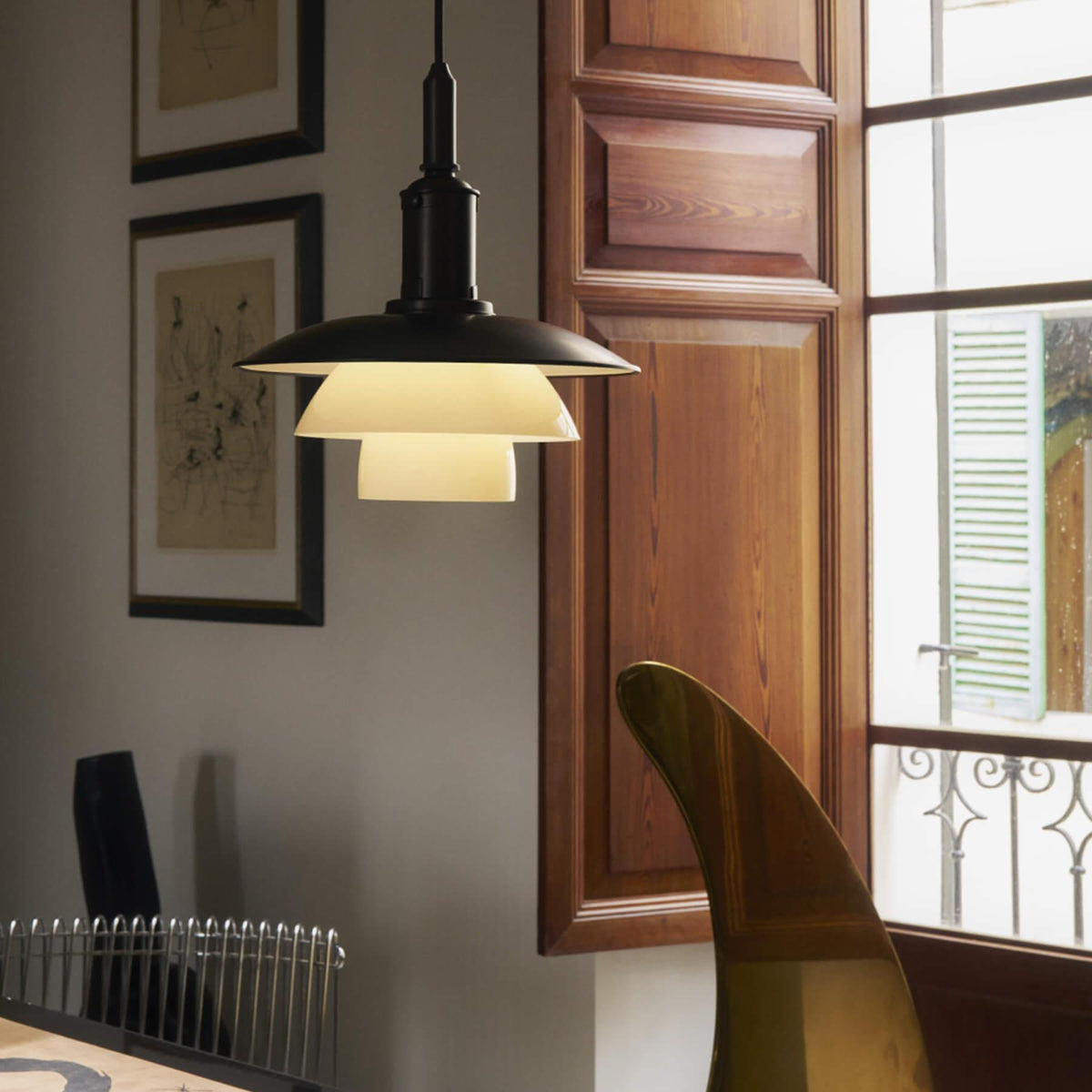 Louis Poulsen PH 3/3 Aged Brass Pendant Light