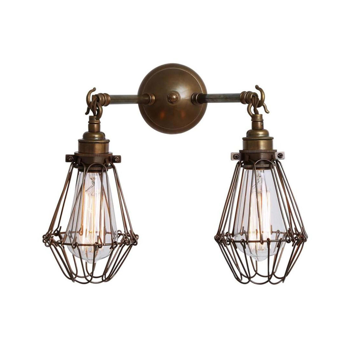 Mullan Lighting Rigo Double Cage Vintage Wall Light