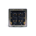 Soho Lighting Camden Collection Matt Black 20A 2 Gang Intermediate Toggle Switch
