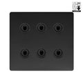 Soho Lighting Camden Collection Matt Black 20A 6 Gang Dimming Toggle Switch
