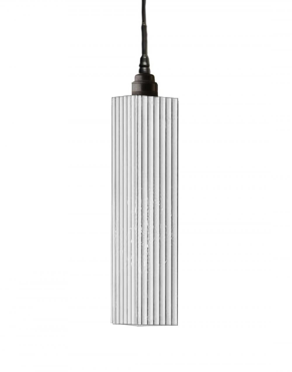 Ex-Display Long Pendant Light, Bathroom - Silver Leaf