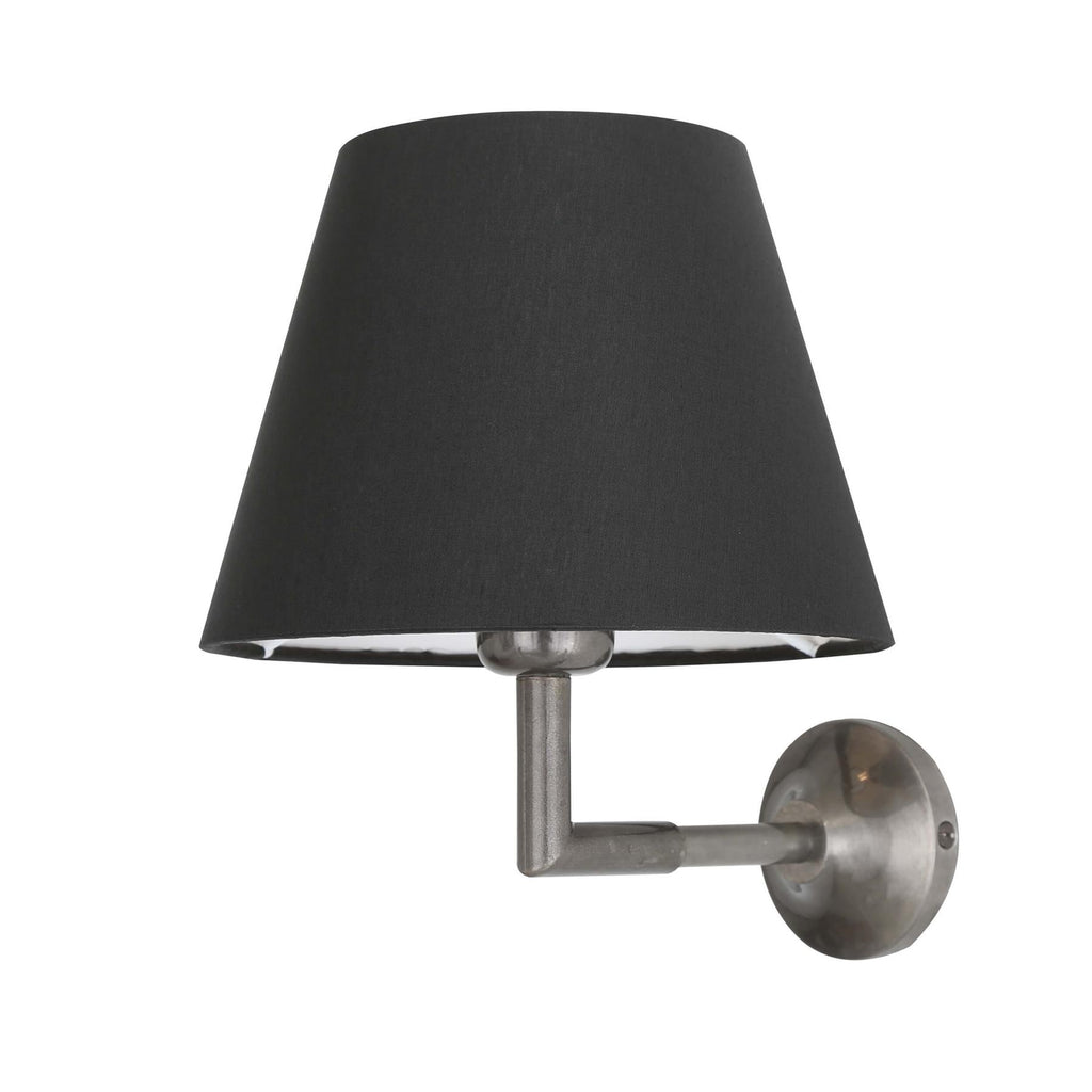 Mullan Lighting Kilkee Modern Brass Wall Light with Fabric Shade