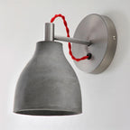 Ex-Display Decode Heavy Wall Lamp - Dark Grey / Stainless Steel Arm, Brushed Mount With Red Cable