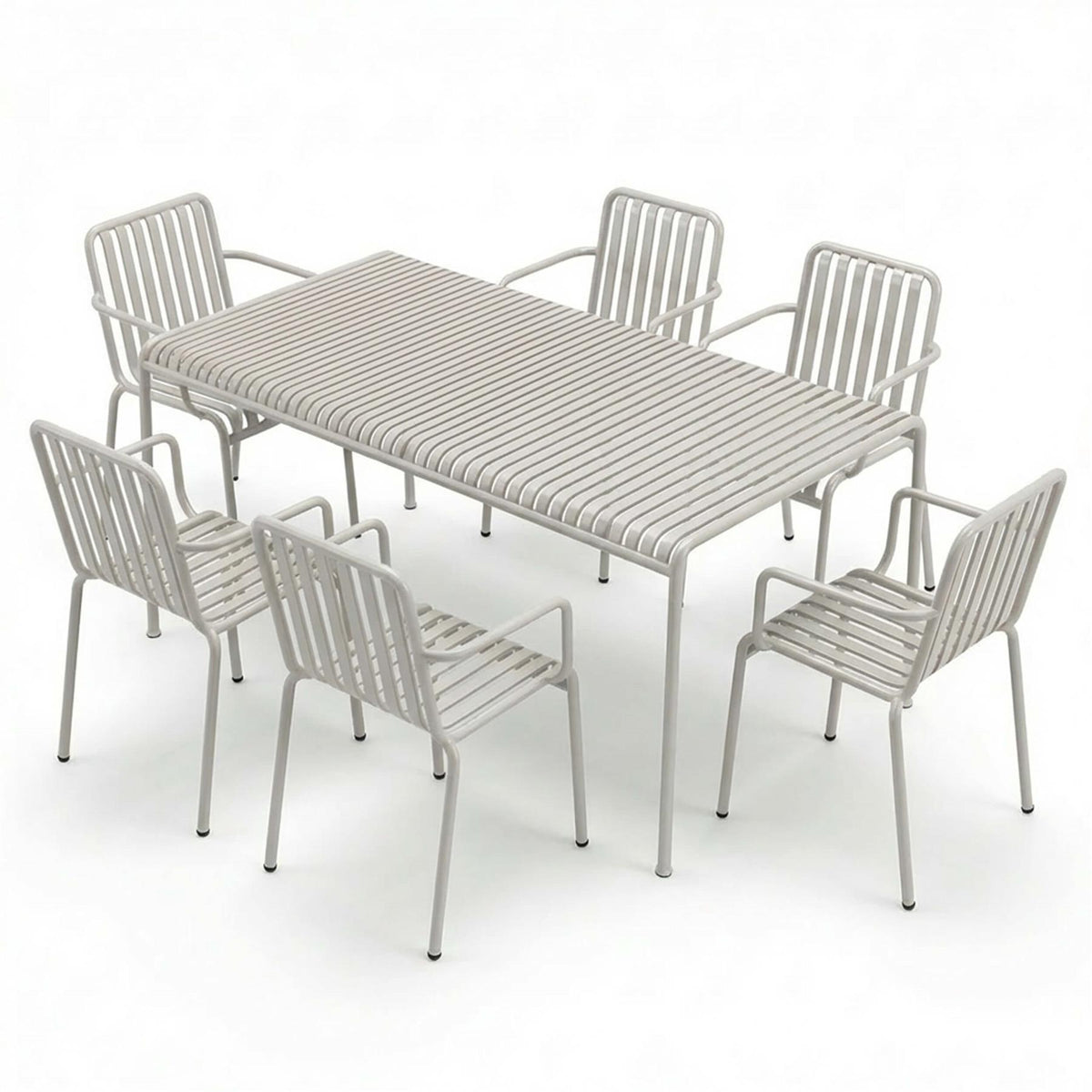 HAY Palissade Large Garden Dining Set with 6 Chairs - Curated by Holloways of Ludlow