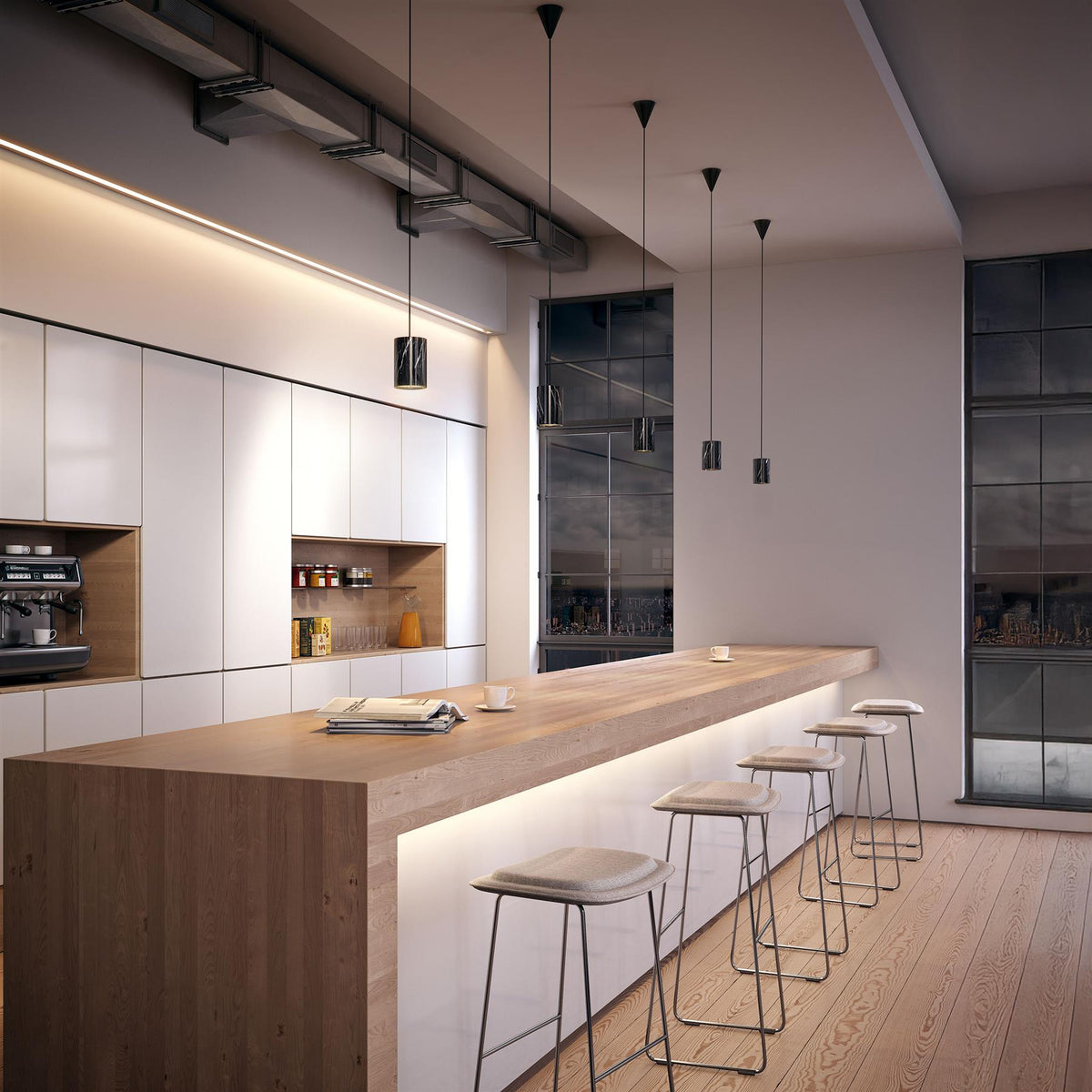 Terence Woodgate Solid Pendant Light, Cylinder