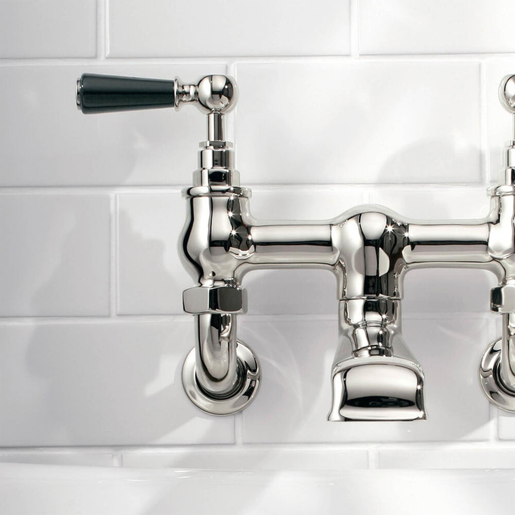 Lefroy Brooks Classic Wall Mounted Bath Bridge Filler with Lever Handles BL1151