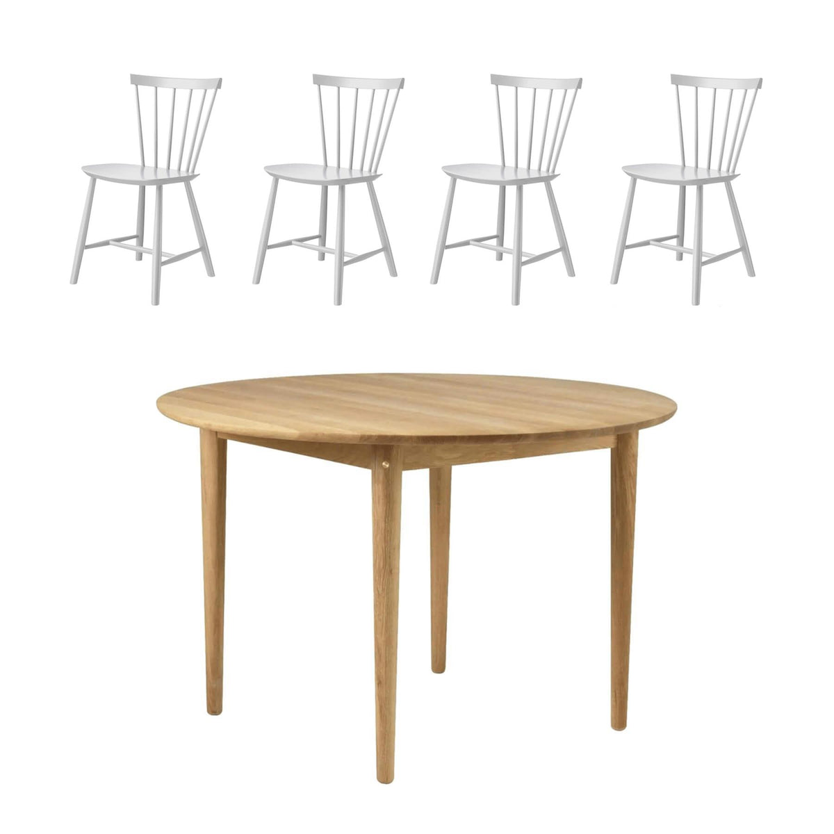 FDB Mobler Round Kitchen Dining Table Set