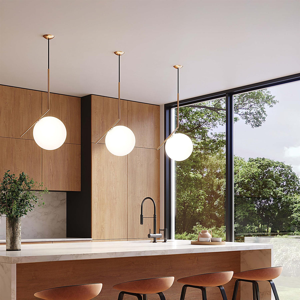 Flos IC 10 Anniversary Pendant Light - 24K Gold Plated