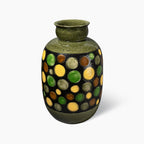 Bitossi Vaso Verde Con Cerchi Su Banda Nera