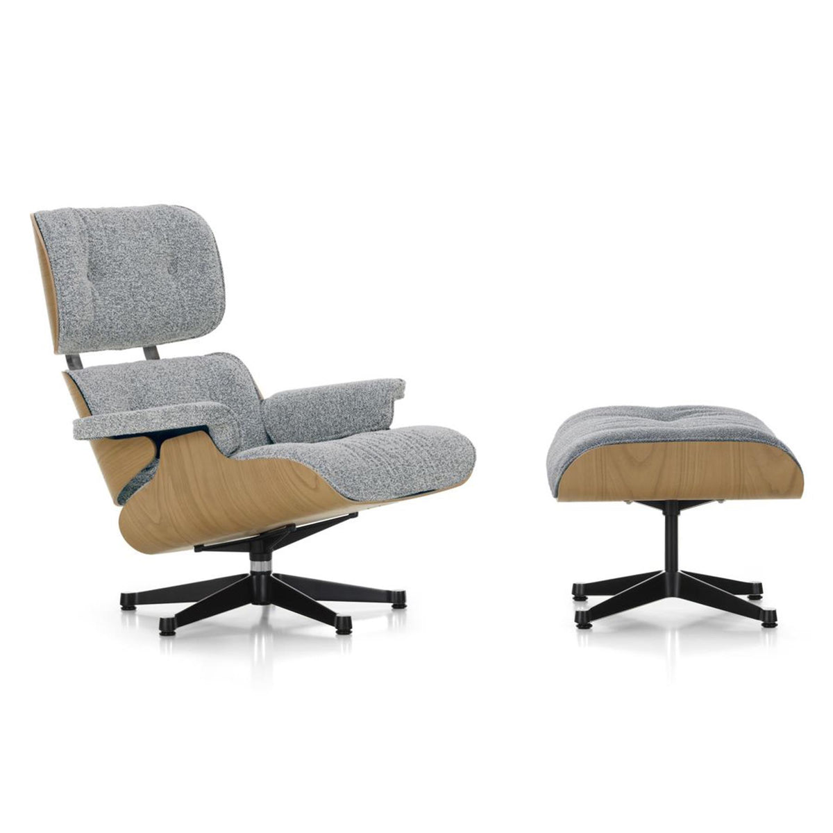 Vitra Eames Contemporary Lounge Chair and Footstool in Chestnut