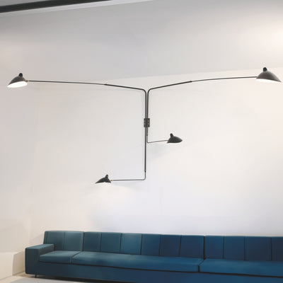 Serge Mouille Applique Pivotants 4 Rotating Straight Arms Wall Lamp