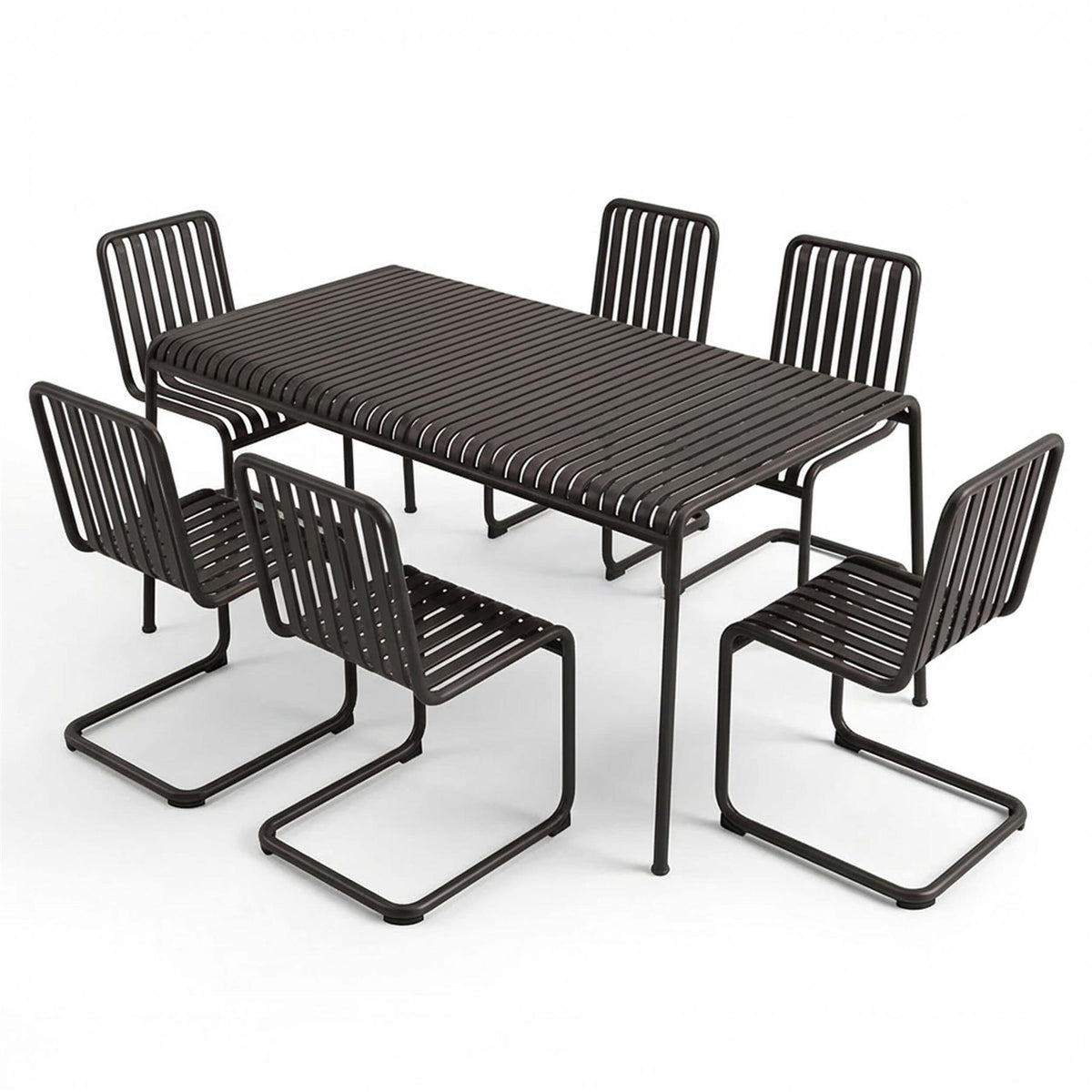 HAY Palissade Large Garden Dining Set with 6 Chairs - Curated by Holloways of Ludlow