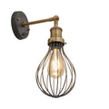 Outlet Industville Brooklyn Balloon Cage Wall Light with Pewter Cage