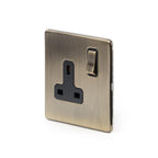 Soho Lighting Charterhouse Collection Antique Brass 13A 1 Gang Switched Socket