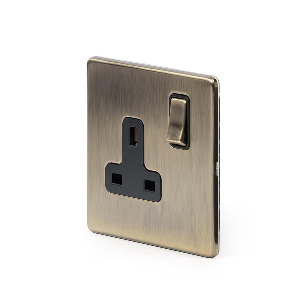 Soho Lighting Charterhouse Collection Antique Brass 13A 1 Gang Switched Socket