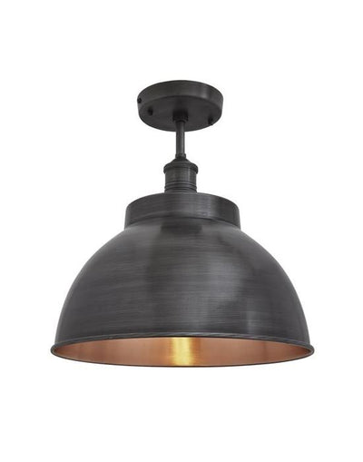 Industville Brooklyn Flush Ceiling Light - Dome Shade