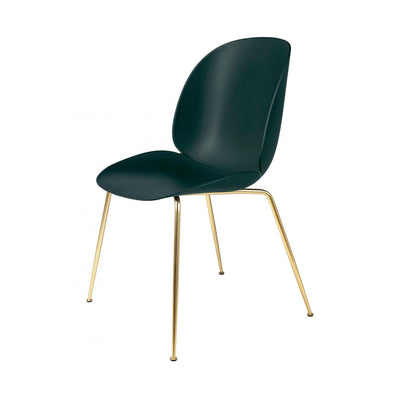 Ex-Display GUBI Beetle Dining Chair - Conic Base - Brass Base, Dark Green **STORE COLLECTION ONLY**