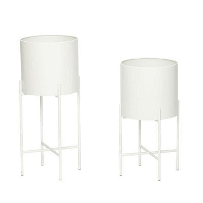Hubsch Metal Planter with Stand - Set of Two